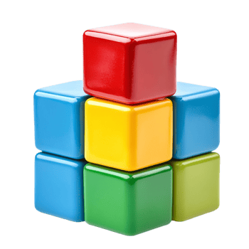 colorful cubes on transparent background png