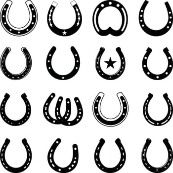 Horseshoe Silhouette. horseshoe line icon set, Horseshoes icon, horseshoe vectors Design