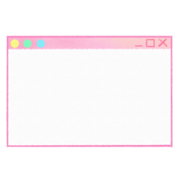Vaporwave Pink Window on pc with wave images style 90s 80s clipart isolated illustration hand drawn png