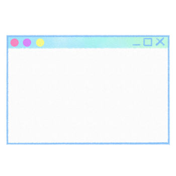 Vaporwave Blue Window on pc with wave images style 90s 80s clipart isolated illustration hand drawn png