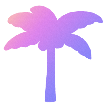 Vaporwave Purple Coconut tree Retro style 90s 80s clipart isolated illustration hand drawn png
