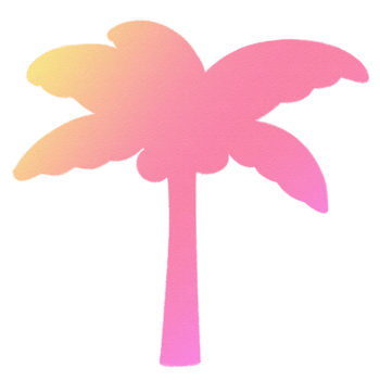 Vaporwave Pink Coconut tree Retro style 90s 80s clipart isolated illustration hand drawn png