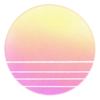 Vaporwave Sunset Retro style 90s 80s clipart isolated illustration hand drawn png
