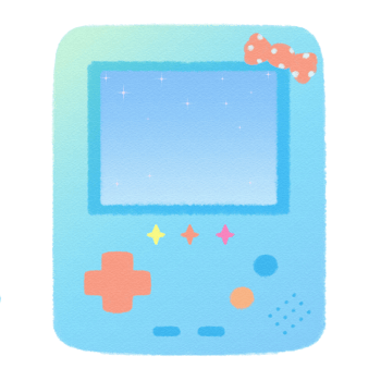 Vaporwave Blue Game boy Game control Retro style 90s 80s clipart isolated illustration hand drawn png
