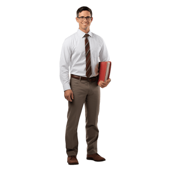Professional Businessman Holding Documents in Office Attire png