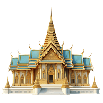 Golden Thai Temple with Traditional Architecture png