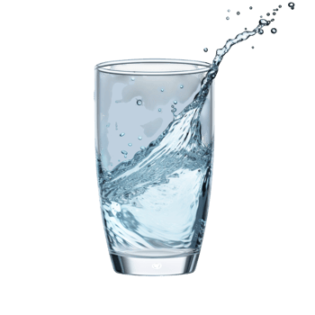 Glass of Water Splashing in Motion for Refreshing Concept png