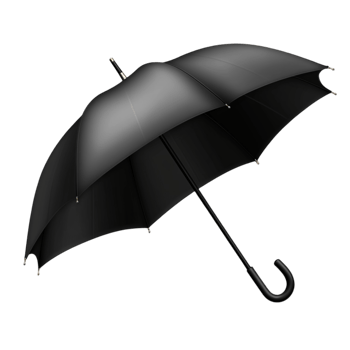 black umbrella on transparent background png