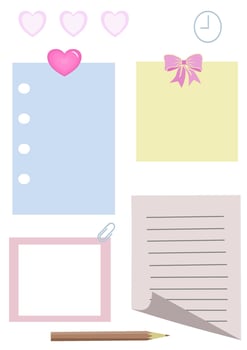 Daily planner post it remind paper for making some note , paper ,reminder vector
