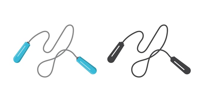 Two different colored pens with a cord attached to them vector
