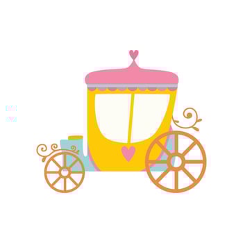 Beautiful Princess Fairytale Carriage Cartoon Illustration vector