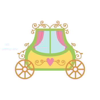 Cute Princess Fairytale Carriage Cartoon Illustration vector