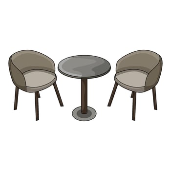 illustration of Cafe Table and Chair vector