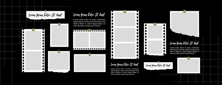 photo collage design template vector