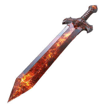 Sword with Flames on It - Transparent Background png