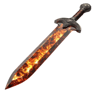 Sword with Flames - Transparent Background png