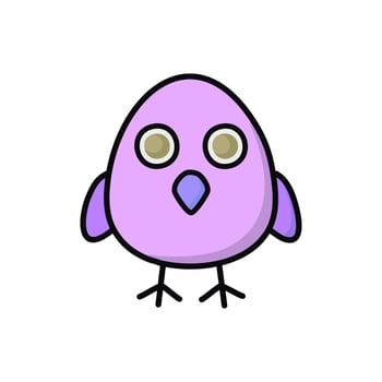 Cute baby chicken with bird face. illustration. vector