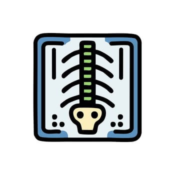 X-ray illustration, filled style icon editable outline. vector