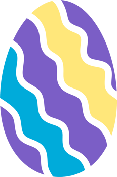 Cute Easter Eggs Painted in Purple Wave Pattern png