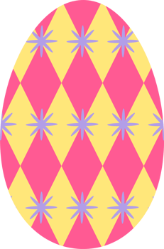 Cute Easter painted eggs in pink with a rhombus pattern png