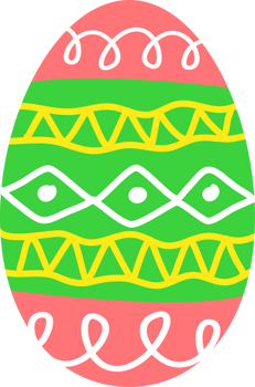 Cute painted eggs for Easter line drawing png
