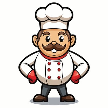 chef cartoon character illustration vector