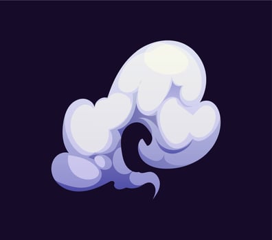 Cartoon cloud of smoke, explosion, traffic fume vector