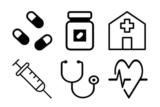 Medical Kit Icon Bundle Design for Healthcare and Wellness vector