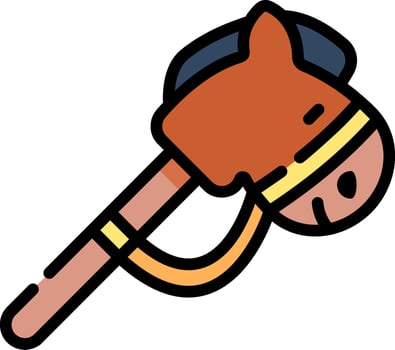 A horse head with a stick in its mouth vector