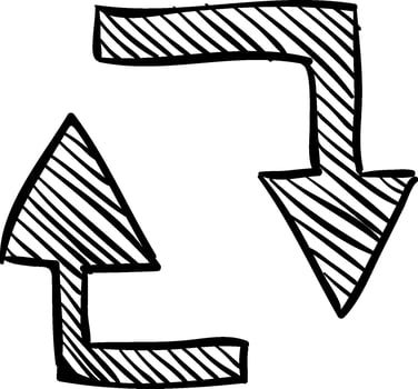 A drawing of a circular arrow pointing to the left vector