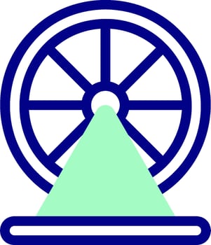 A wheel with a green light on it vector