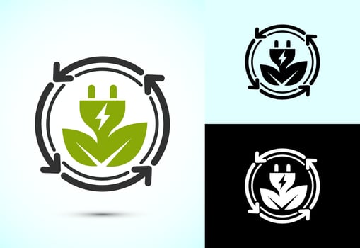 Renewable energy icon design illustration. Renewable power sign symbol vector