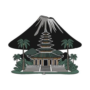 The temple of buddha in bali, indonesia vector