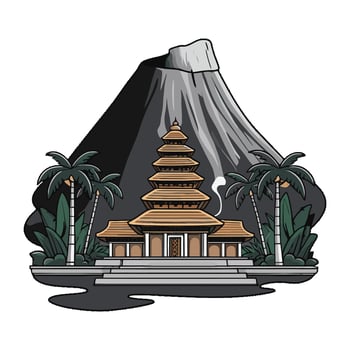 A temple in the middle of a mountain vector