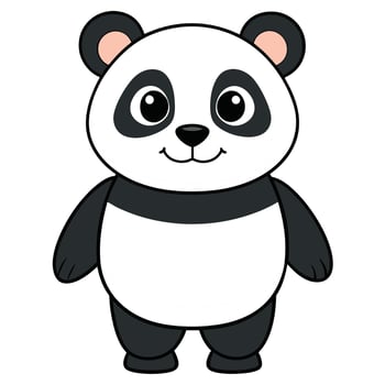 A cartoon panda bear standing with its arms crossed vector