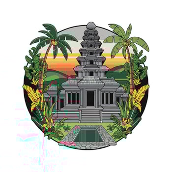 The temple of the sun in bali, indonesia vector