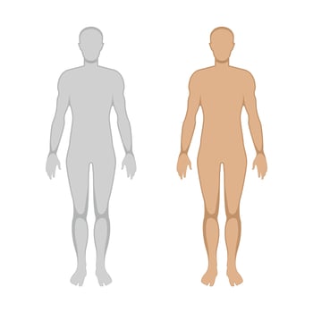 Simple male body silhouette illustration vector
