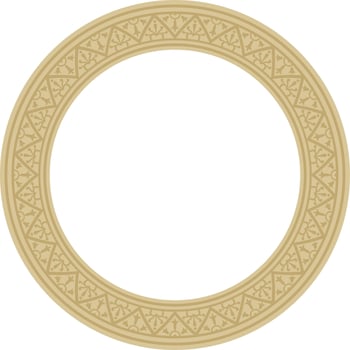 round gold border, frame, Pompeii ring. Circle Neopolitan ornament. Art of Ancient Rome. vector