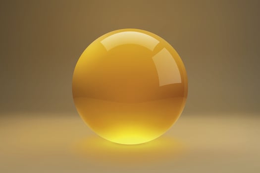 Glossy Golden Sphere on Gradient Background vector