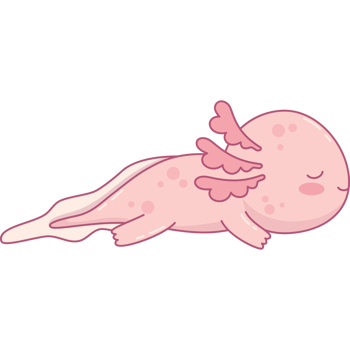 Cute sleeping Axolotl png