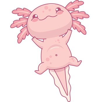 Cute happy pink Axolotl png