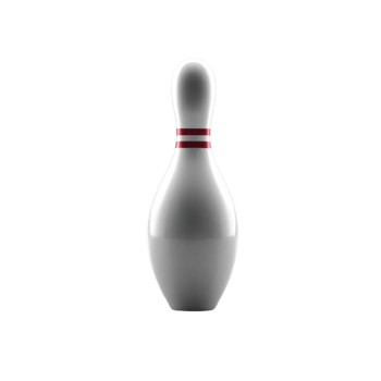 White bowling pin on transparent background png