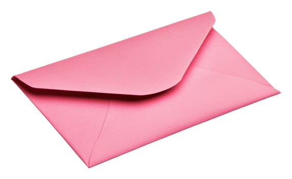 Pink envelope ready for special delivery png