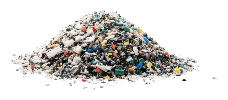 Recycled mixed plastic waste collected png