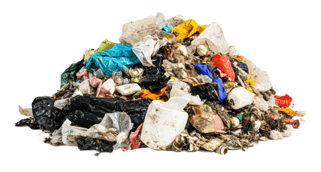 Colorful plastic waste in the city png