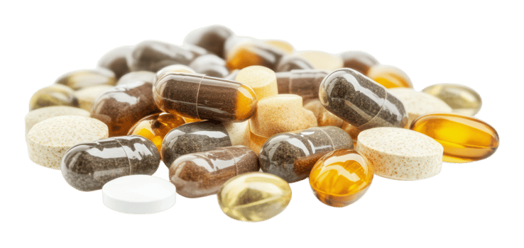Dietary supplements and vitamins on display png