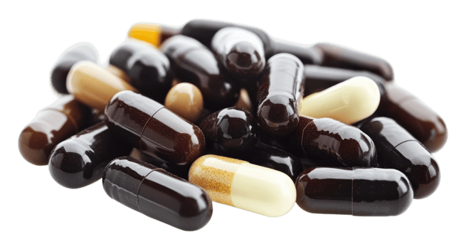 Dietary supplements on white png