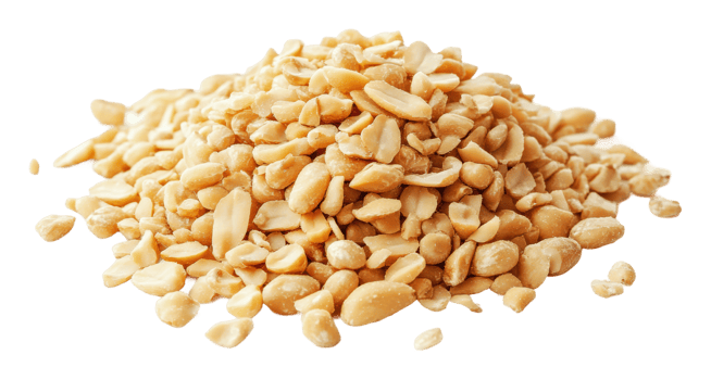 Pile of raw peanut kernels on a white background png