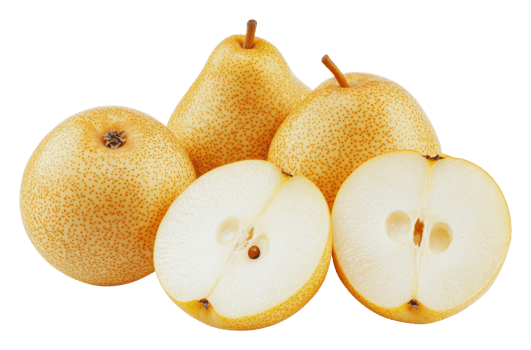 Pears and Asian pears on white png
