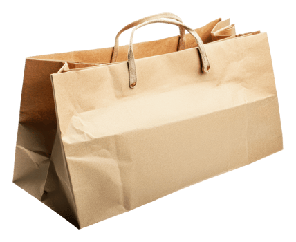 Shopping bag made of recycled paper for groceries png